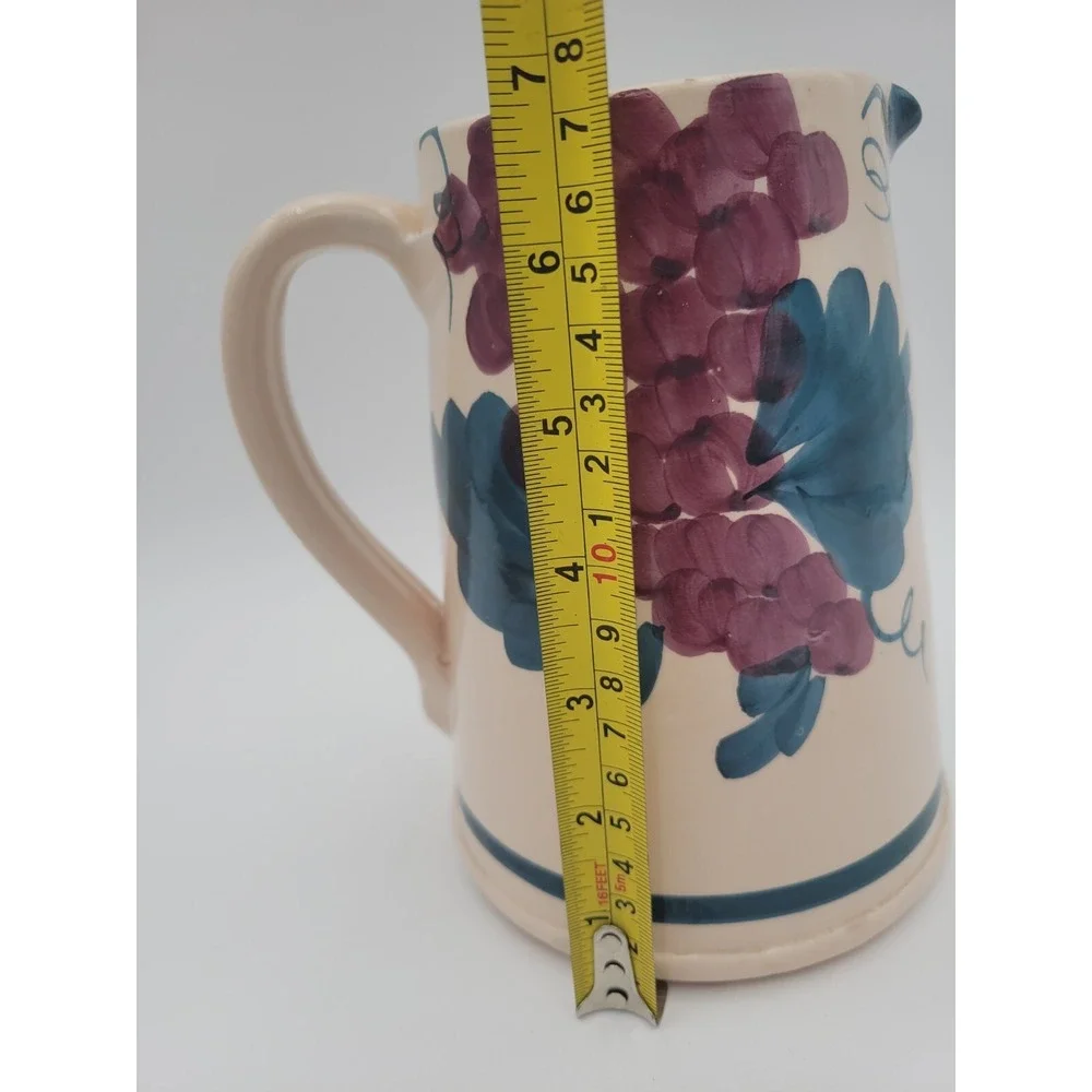 Lamas Italian Pottery Pitcher With Grapes Design Grapevine‎
